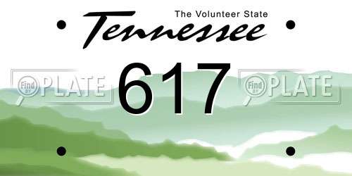 617 Tennessee License Plate