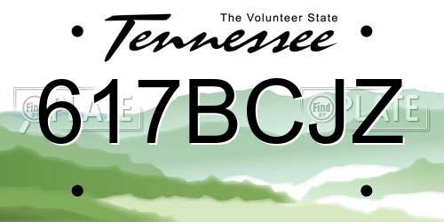 617BCJZ Tennessee License Plate