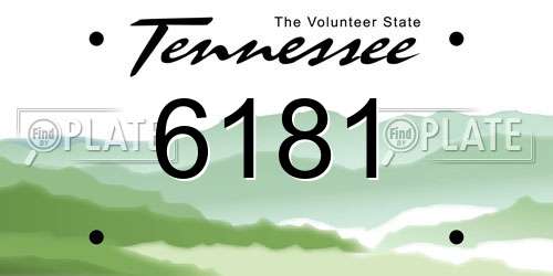 6181 Tennessee License Plate
