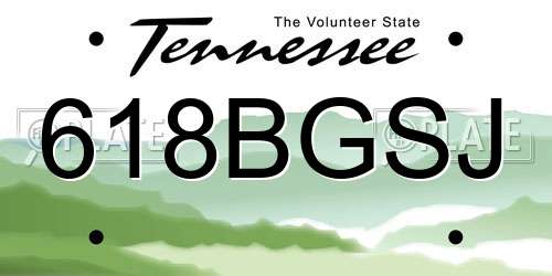 618BGSJ Tennessee License Plate