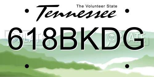 618BKDG Tennessee License Plate