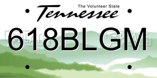 618BLGM Tennessee License Plate