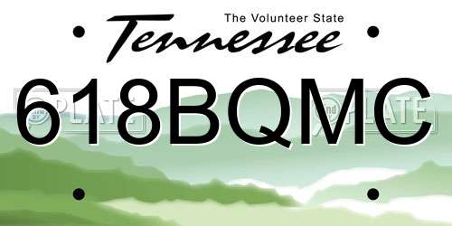 618BQMC Tennessee License Plate