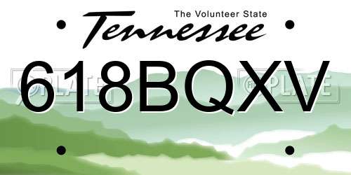 618BQXV Tennessee License Plate