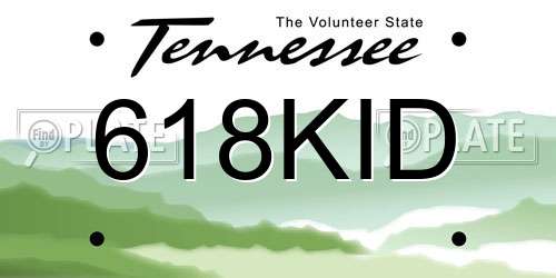 618KID Tennessee License Plate