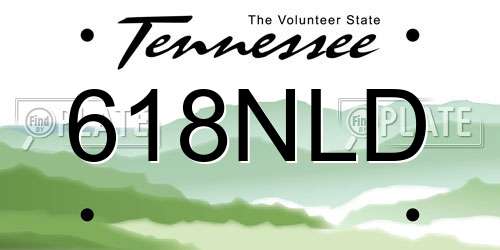 618NLD Tennessee License Plate
