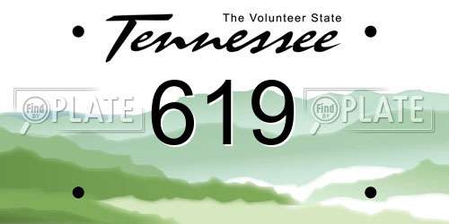 619 Tennessee License Plate