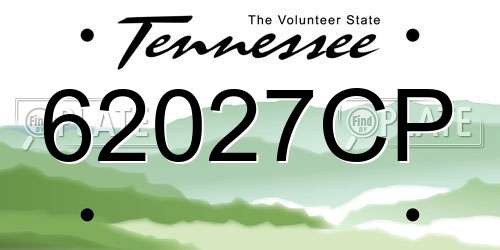 62027CP Tennessee License Plate