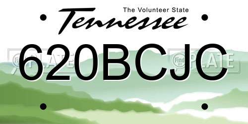 620BCJC Tennessee License Plate