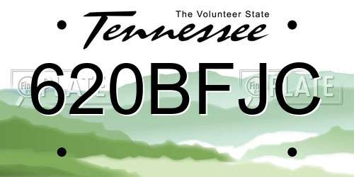 620BFJC Tennessee License Plate