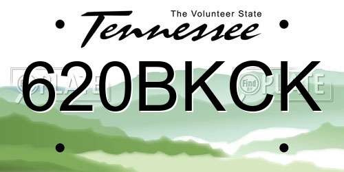 620BKCK Tennessee License Plate
