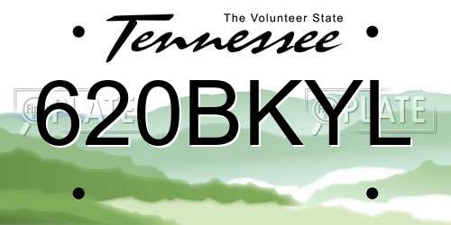 620BKYL Tennessee License Plate
