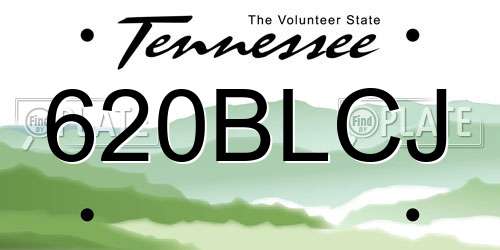620BLCJ Tennessee License Plate