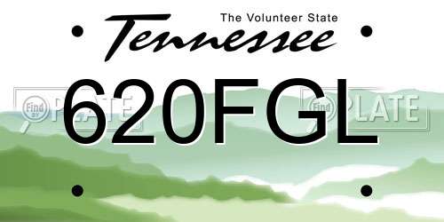 620FGL Tennessee License Plate