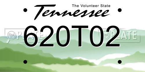 620T02 Tennessee License Plate
