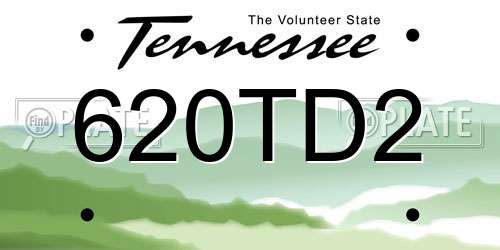 620TD2 Tennessee License Plate