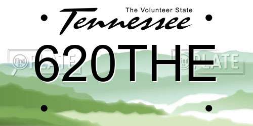 620THE Tennessee License Plate