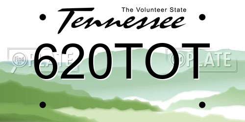 620TOT Tennessee License Plate