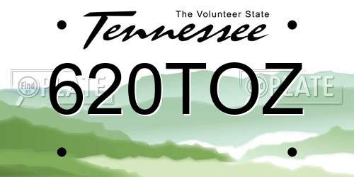 620TOZ Tennessee License Plate