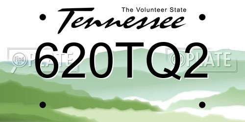 620TQ2 Tennessee License Plate