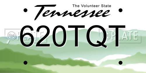 620TQT Tennessee License Plate