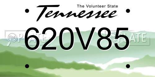 620V85 Tennessee License Plate