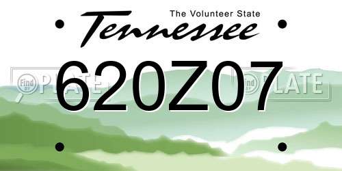 620Z07 Tennessee License Plate