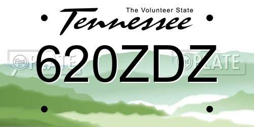 620ZDZ Tennessee License Plate