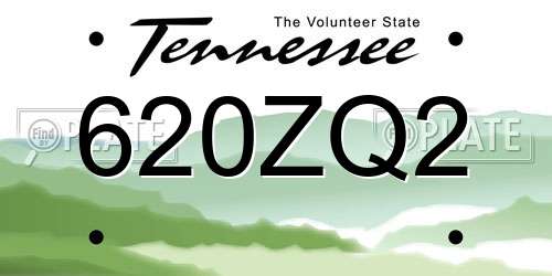 620ZQ2 Tennessee License Plate