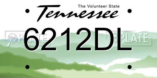 6212DL Tennessee License Plate