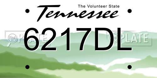 6217DL Tennessee License Plate