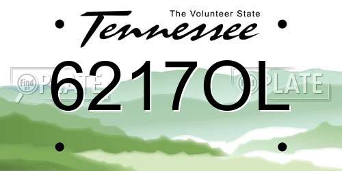 6217OL Tennessee License Plate