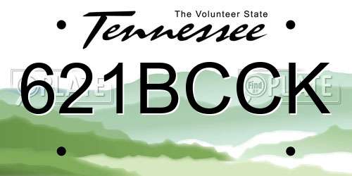 621BCCK Tennessee License Plate