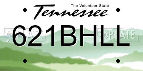 621BHLL Tennessee License Plate