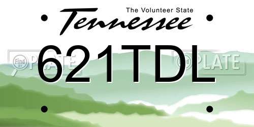 621TDL Tennessee License Plate
