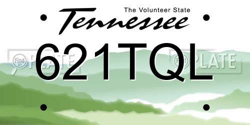 621TQL Tennessee License Plate
