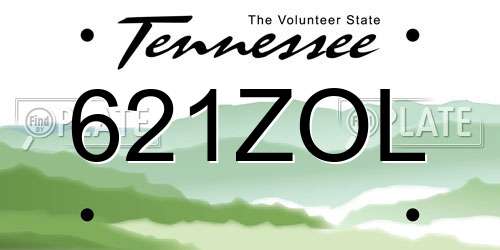 621ZOL Tennessee License Plate