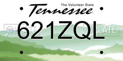 621ZQL Tennessee License Plate