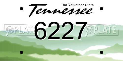 6227 Tennessee License Plate