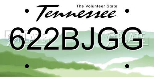 622BJGG Tennessee License Plate