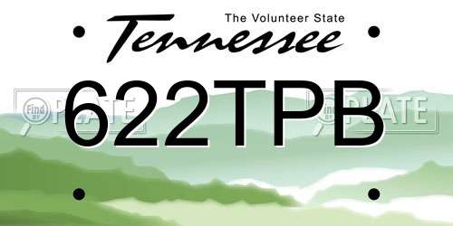 622TPB Tennessee License Plate