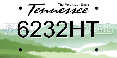 6232HT Tennessee License Plate