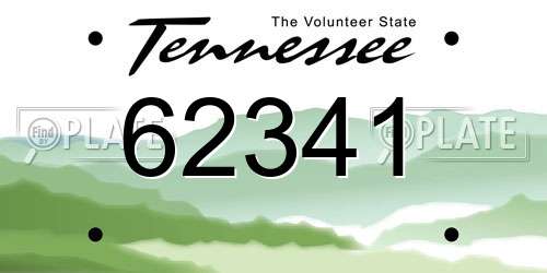 62341 Tennessee License Plate
