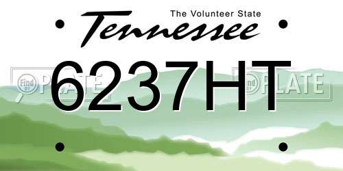 6237HT Tennessee License Plate