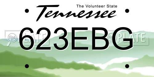 623EBG Tennessee License Plate