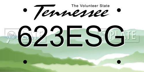 623ESG Tennessee License Plate