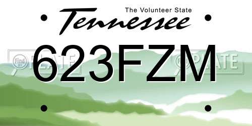 623FZM Tennessee License Plate