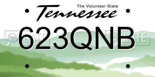 623QNB Tennessee License Plate