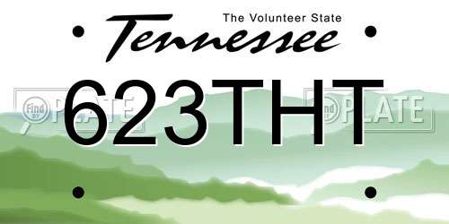 623THT Tennessee License Plate
