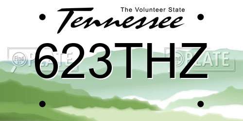 623THZ Tennessee License Plate